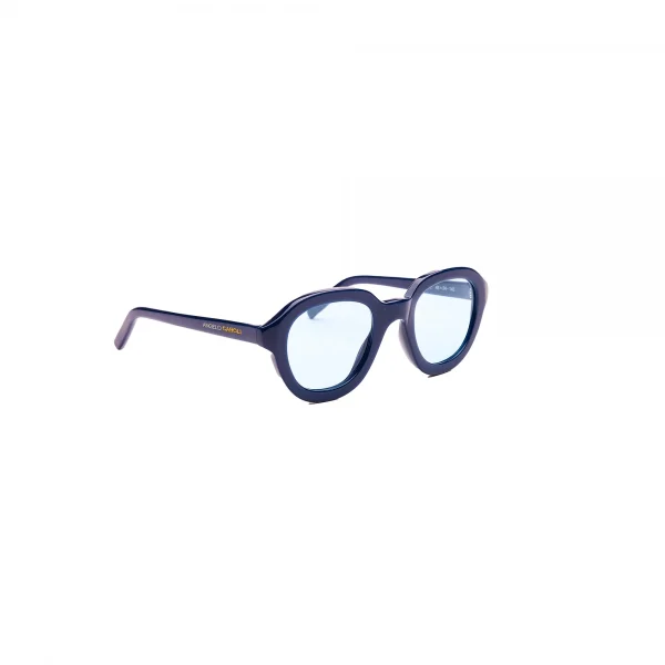 occhiali davide blu lato